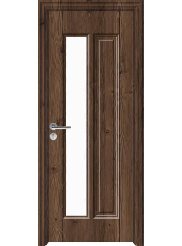 WPC glass door FDI-9024 — half glass panel WPC door eco- friendly by Fatima Doors Industry