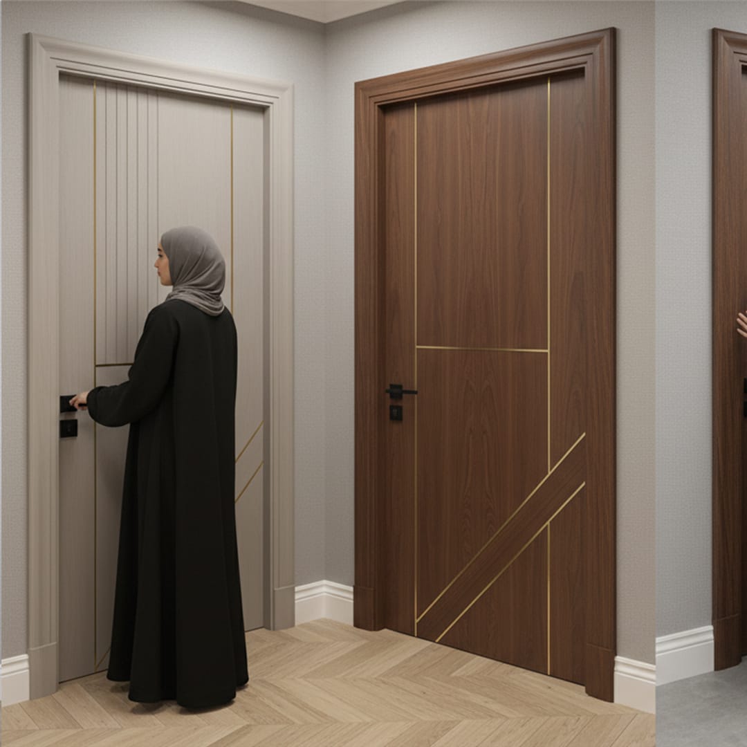 WPC painted doors UAE — termite-proof interior door by Fatima Doors Industry Umm Al Quwain