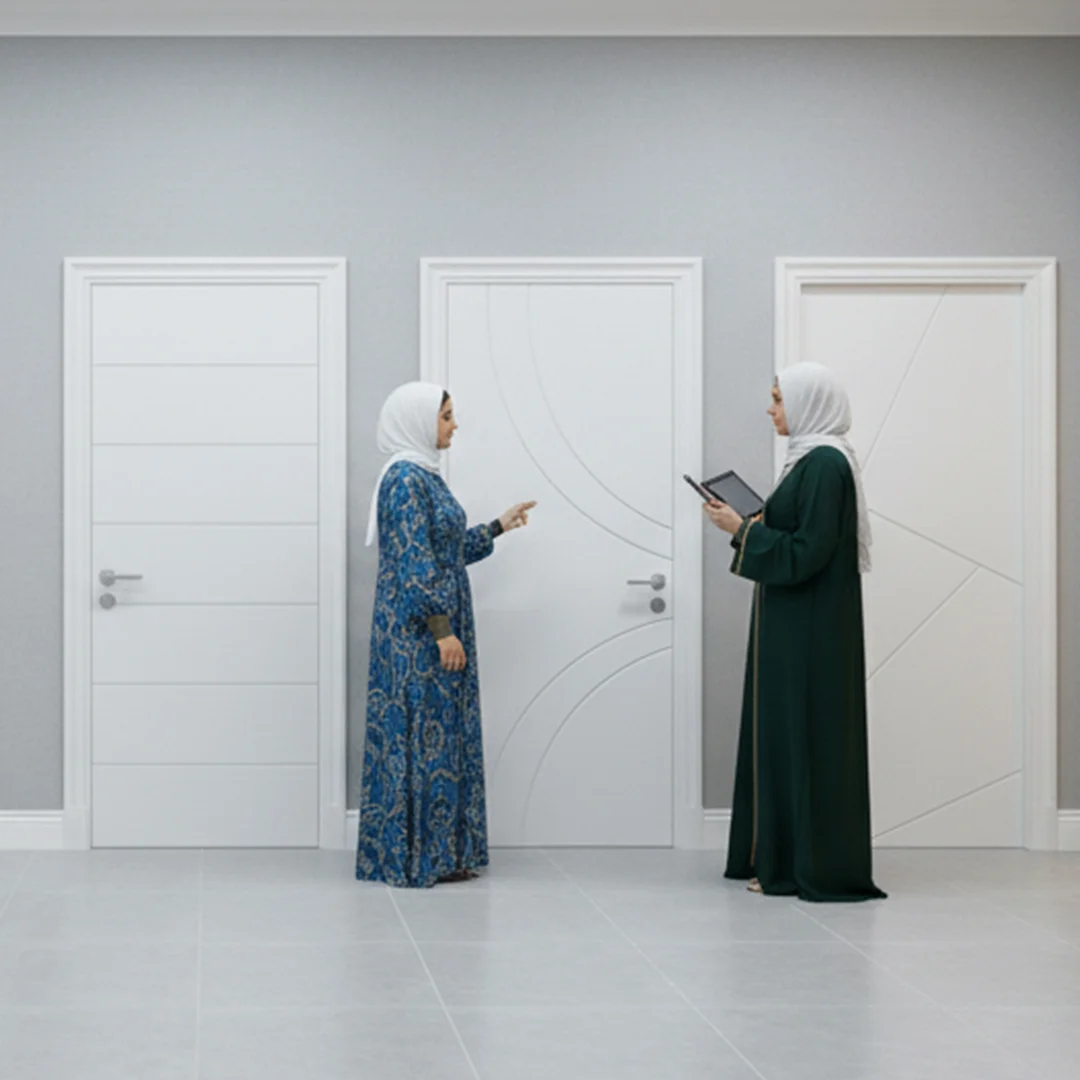 WPC painted doors UAE — termite-proof interior door by Fatima Doors Industry Umm Al Quwain