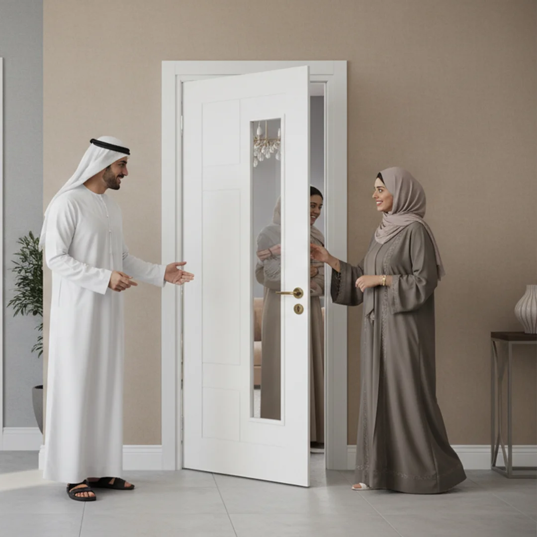WPC painted doors UAE — termite-proof interior door by Fatima Doors Industry Umm Al Quwain
