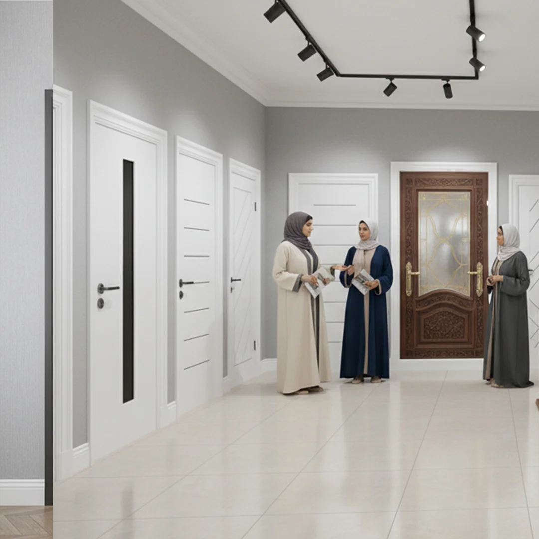 WPC painted doors UAE — termite-proof interior door by Fatima Doors Industry Umm Al Quwain
