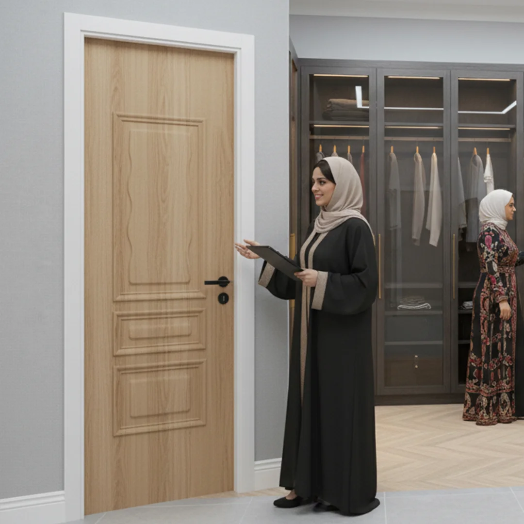 WPC doors UAE — termite-proof interior door by Fatima Doors Industry Umm Al Quwain