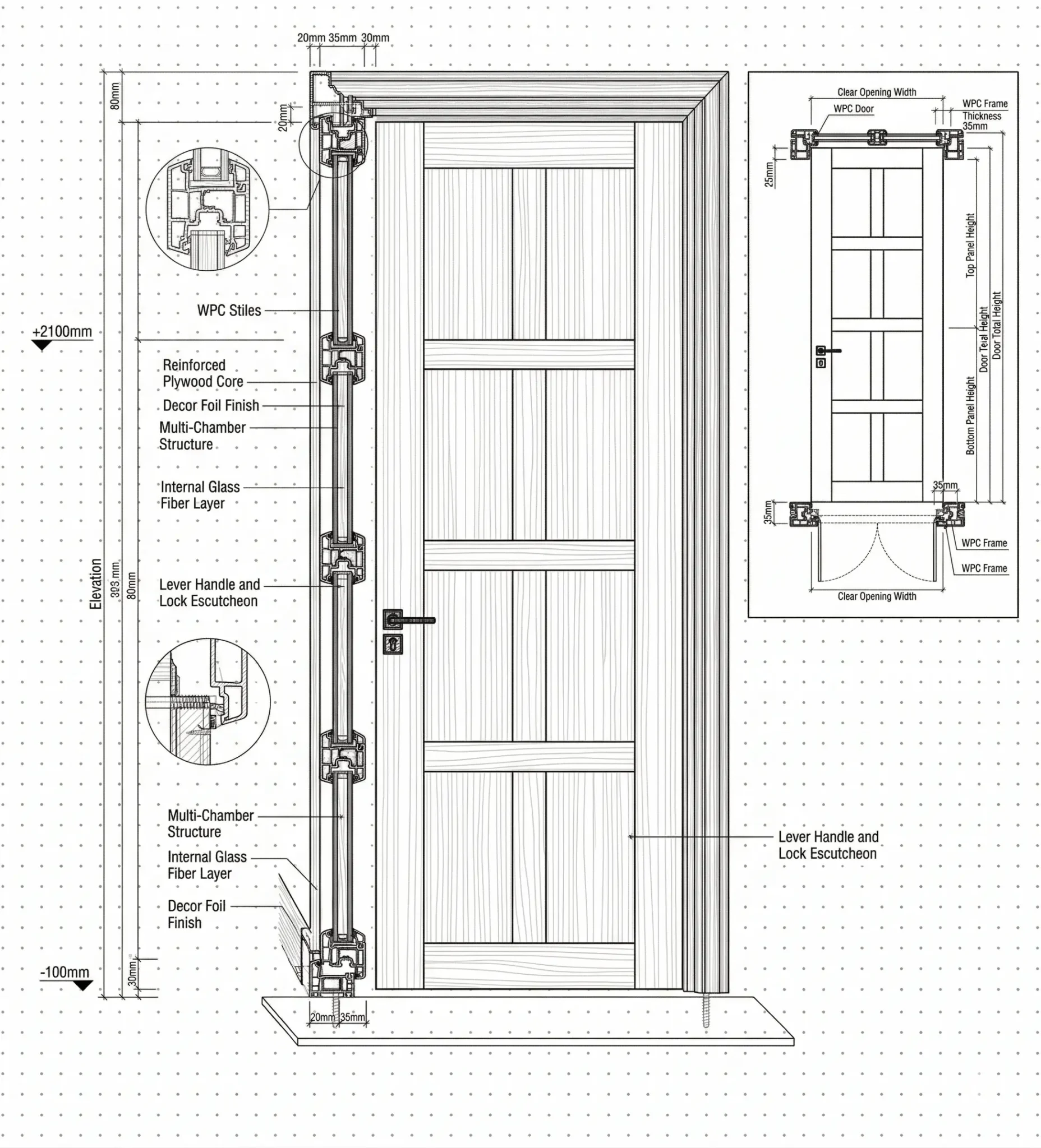 WPC skin door UAE — high-density seamless termite-proof interior door by Fatima Doors Industry Umm Al Quwain